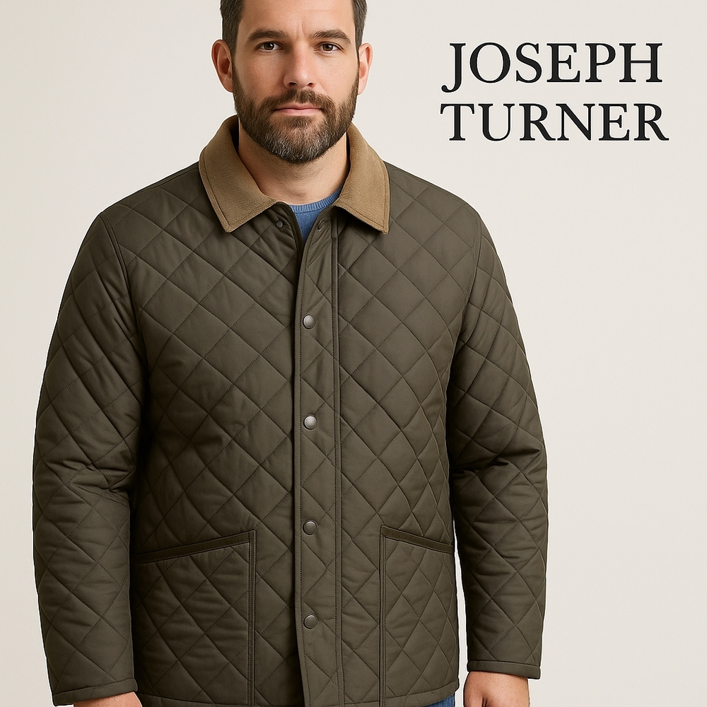 Joseph Turner Green Quilted Paddock Jacket  Size Large NWOT